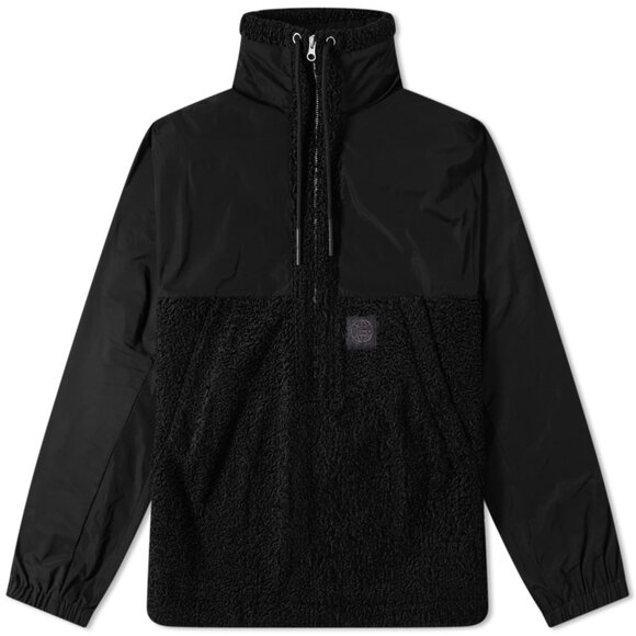 McQ Alexander McQueen Half-Zip Mixed-Media Pullover Track Jacket Black size 46 - Picture 2 of 16